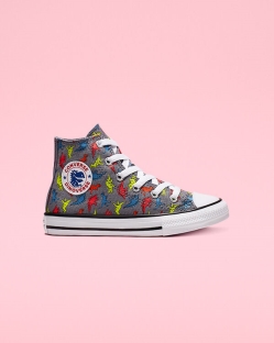 Converse Chuck Taylor All Star Dinoverse Lány Magasszárú Fekete/Fehér/Szürke | YEMRIHN-HU